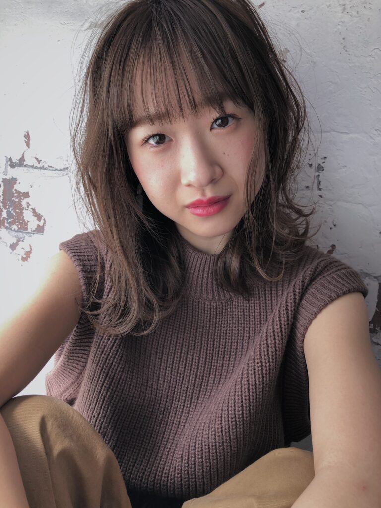 新潟市東区紫竹の個人美容室ユネスヘアー マロンベージュ